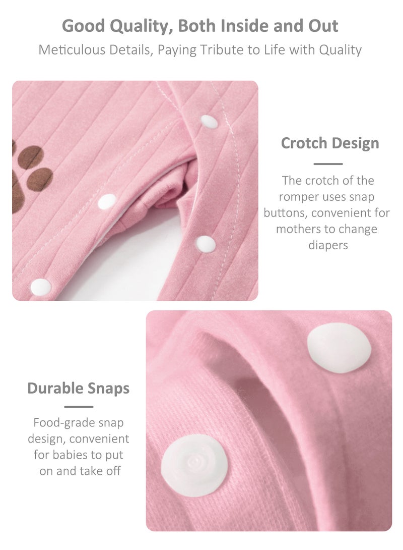 EzzySo طقم ملابس للأطفال حديثي الولادة 20 قطعة قطن من الفئة A هدية لأربعة مواسم مع بدلات وقبعات وأحذية - قاع قابل للضغط وخالي من العظام (وردي) - Image 3
