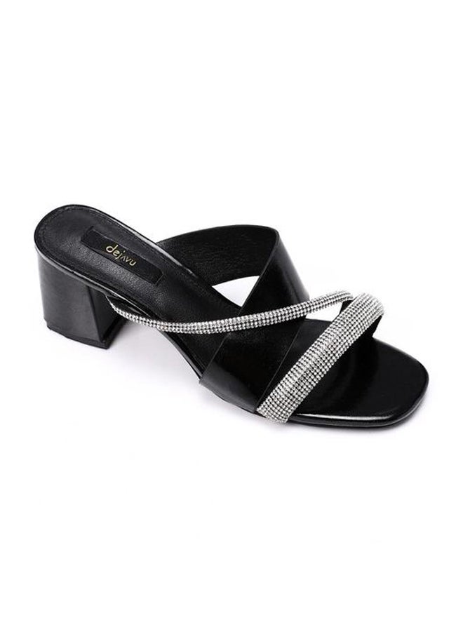 DejaVu - Slip On Strased Mid Heeled Slipper - Image 1