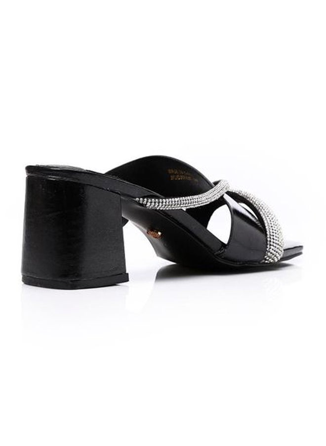 DejaVu - Slip On Strased Mid Heeled Slipper - Image 1