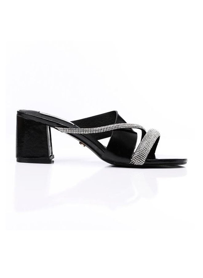DejaVu - Slip On Strased Mid Heeled Slipper - Image 1