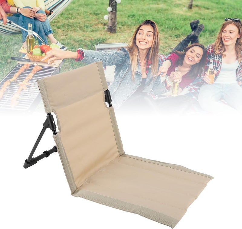 fannay Beach Lounger Chair, 600D Oxford Cloth Folding Beach Lounge Chair Compact Shoulder Strap with Back Support for Outdoor Activities (Khaki) - Image 5