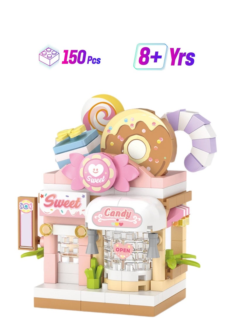 Candy Store 150pcs, Street View House Set Building Block Toys, Educational Assembly Model Gifts For Children - Image 1