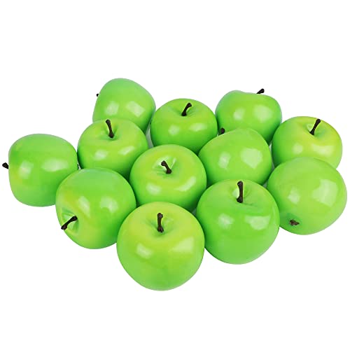 Cllayees Fake Fruit Artificial Apples Set of 12 Decorative Fruit Lifelike Faux Apples Realistic Fruits Apple Decorations for Kitchen Realistic Fake Fruits Party Props Home Decor