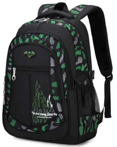BABUN Boys Backpacks For Elementary Middle School Bookbag Set Kids Heavy Duty Durable Teenage Student Sturdy Waterproof (2-Green) - Image 4