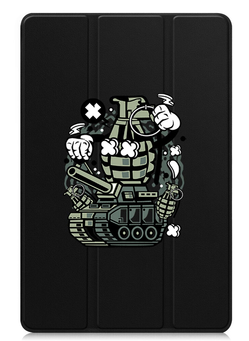 Protective Flip Case For Samsung Galaxy Tab S6 Lite (2024) With Trifold Stand Auto Wake Sleep Shockproof Cover grenade