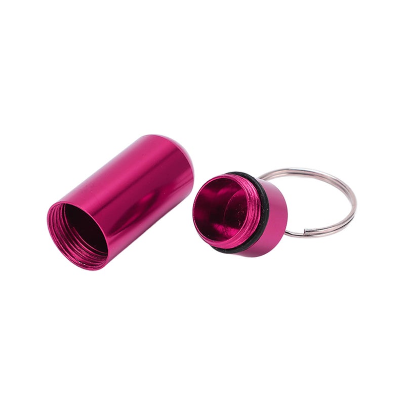 Aluminum Alloy Medicine Bottle Outdoor Portable Waterproof Moistureproof Medicine BottlePink - Image 1