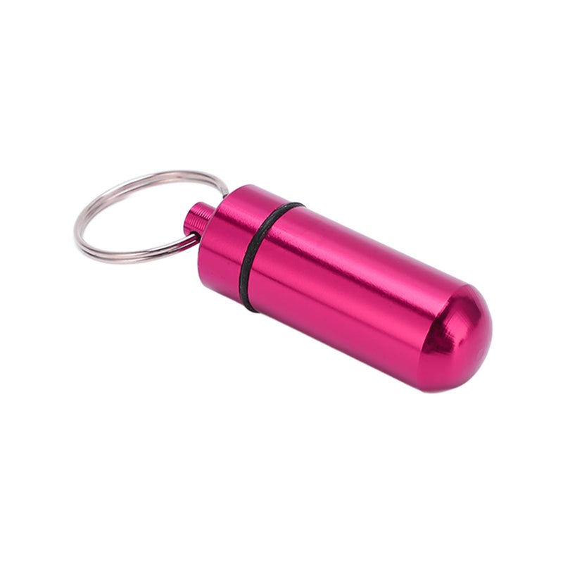 Aluminum Alloy Medicine Bottle Outdoor Portable Waterproof Moistureproof Medicine BottlePink - Image 2