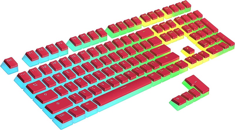 ETZIN Pudding Keycaps Set PBT Double Shot OEM Profile for Gaming Mechanical Keyboard MX Switches Universal Compatiability for 61 87TKL 104 108 Keyboard (Only Keycaps), (RED) - Image 1