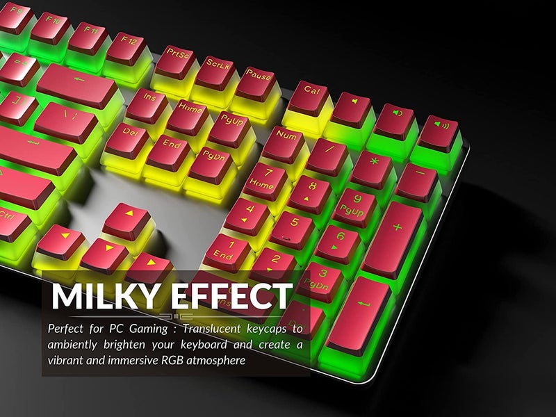 ETZIN Pudding Keycaps Set PBT Double Shot OEM Profile for Gaming Mechanical Keyboard MX Switches Universal Compatiability for 61 87TKL 104 108 Keyboard (Only Keycaps), (RED) - Image 5