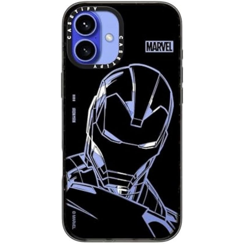 كاستيفي كاسيتي حافظة امباكت ايفون 16 بلس 【ايرون مان كو-لاب / 4X اختبار السقوط من الدرجة العسكرية / حماية من السقوط بطول 8.2 قدم / متوافق مع ماج سيف】 - ايرون مان - اسود - اسود شفاف - Image 3