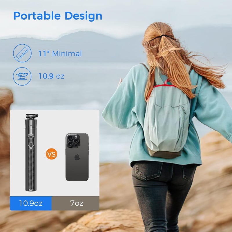 Liphisy Trendy budget practical design Selfie Stick Travel Tripod for Cell Phone with Remote Control and Phone Holder, Extendable Selfie Stick for iPhone, iPhone Tripod for Video Recording, Cell Phone Tripod Stand, 63 Inch, Black Shop & home all-space compatible - Image 5