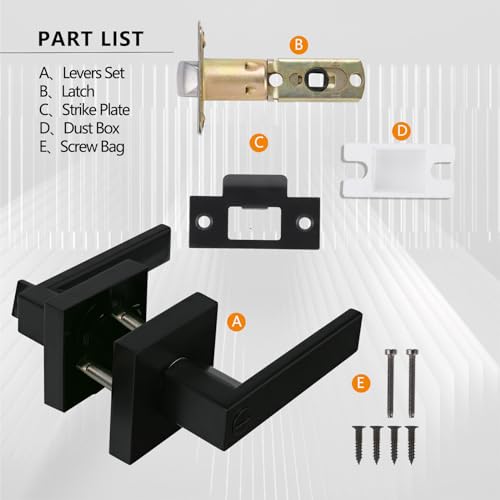 NEWBANG Solid Door Lever Handle Matte Black Finish - Image 5