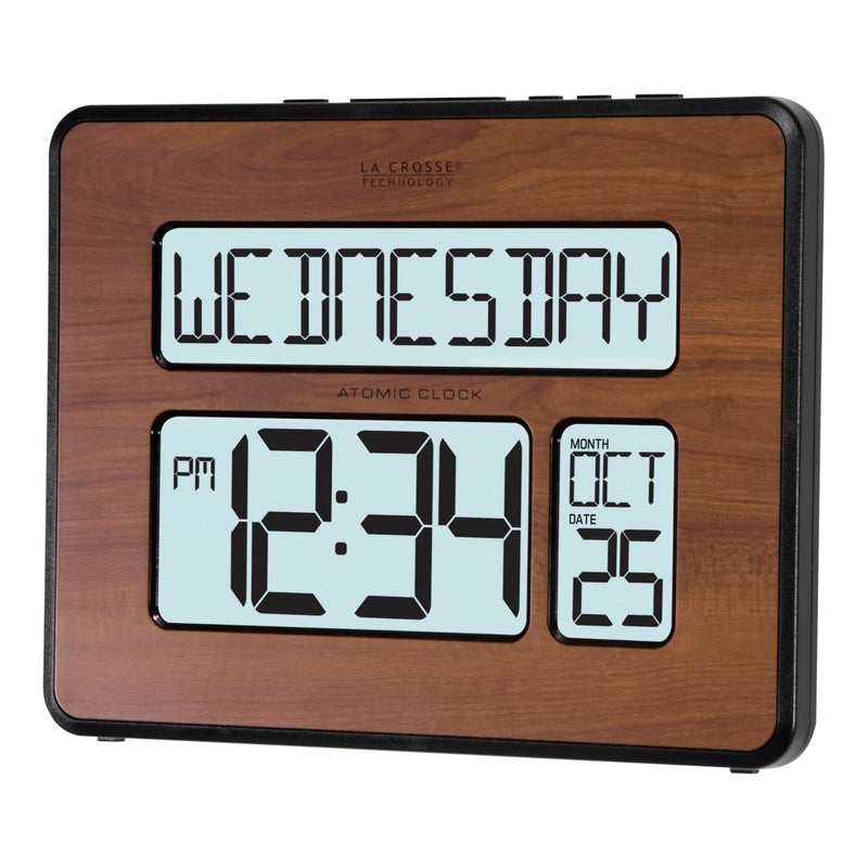 La Crosse Technology La Crosse Technology 5131419BLWAINT Atomic Large Full Digital Calendar Clock 