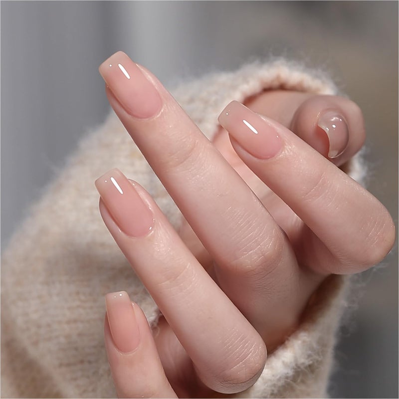 GAOY Nude Jelly Gel Nail Polish, 16ml Sheer Translucent Netural Soak Off Gel Polish, UV Light Cure for Nail Art DIY, 2982 Natural Pink - Image 1