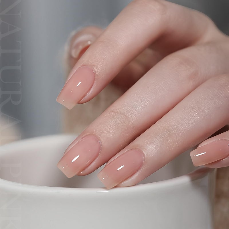 GAOY Nude Jelly Gel Nail Polish, 16ml Sheer Translucent Netural Soak Off Gel Polish, UV Light Cure for Nail Art DIY, 2982 Natural Pink - Image 3