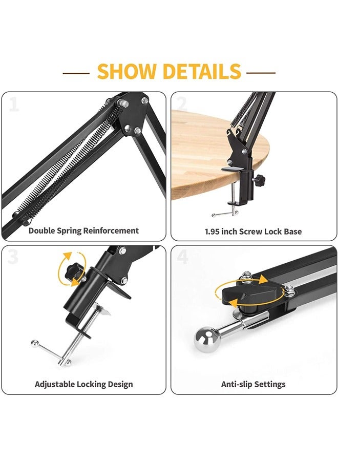 دوسالا حامل هاتف للسرير، حامل لجهاز iPad اللوحي للمكتب، مشبك ذراع طويل مرن 360 درجة، ملحقات الهاتف المحمول للهواتف المحمولة والأجهزة اللوحية مثل iPhone/iPad/Samsung - Image 4