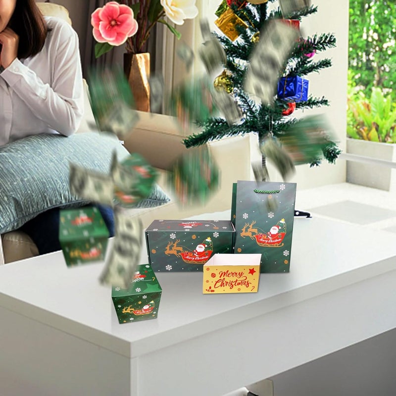 klarako Surprise Gift Box, Christmas Surprise Gift Box Explosion for Money, Bounces Creating the Most Surprising Gift, Unique Folding Bouncing Red Envelope Gift Box Suitable for Christmas (16 Box) - Image 5