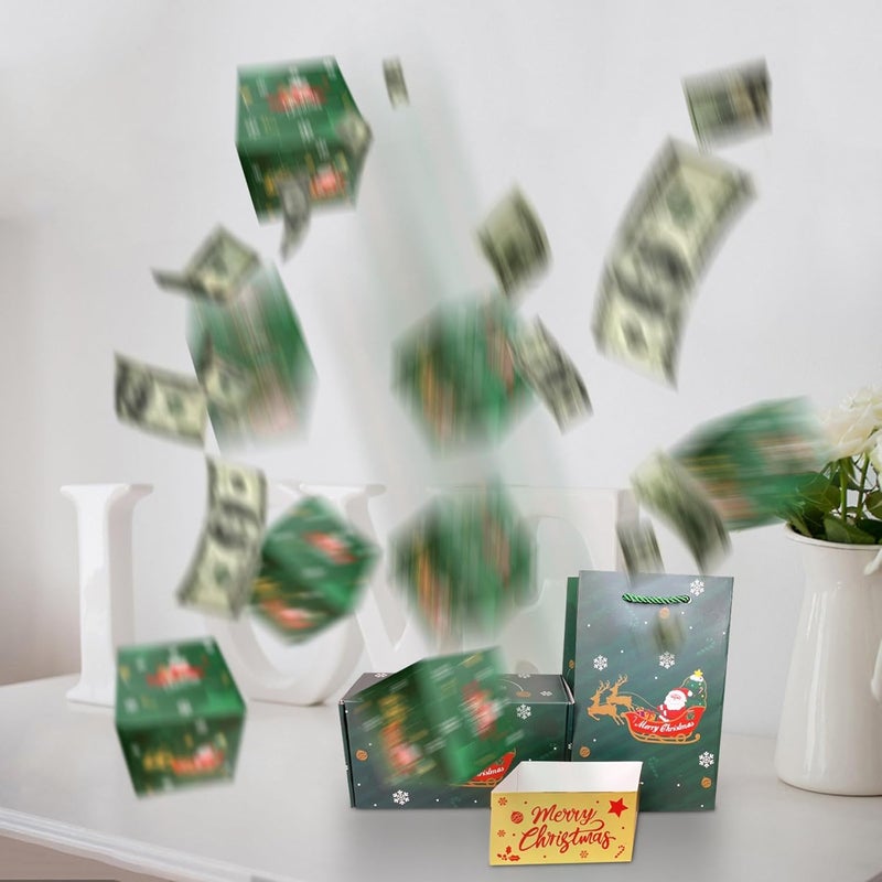 klarako Surprise Gift Box, Christmas Surprise Gift Box Explosion for Money, Bounces Creating the Most Surprising Gift, Unique Folding Bouncing Red Envelope Gift Box Suitable for Christmas (16 Box) - Image 3