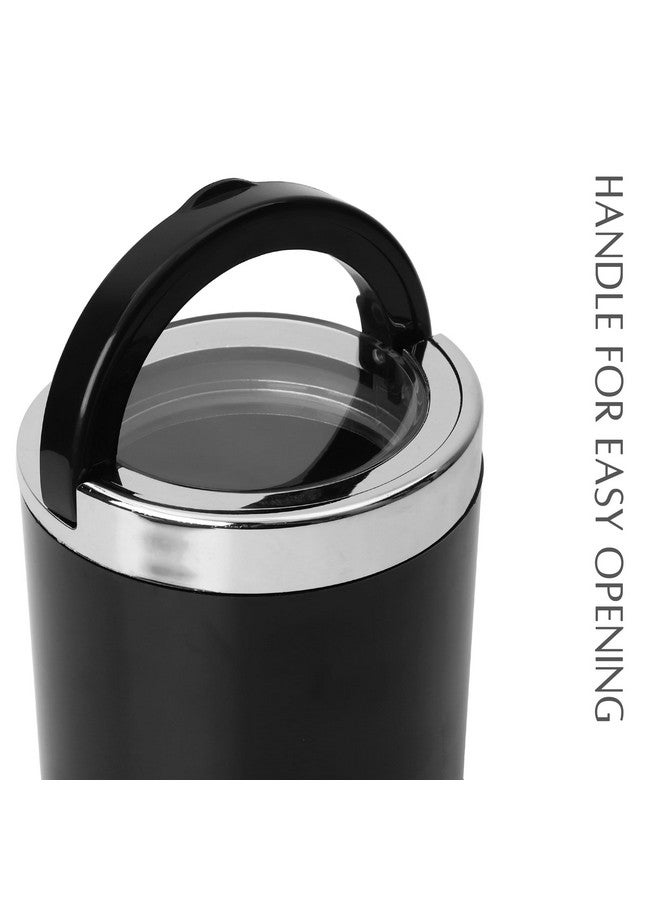 JAYPEE PLUS جايبي بلس كلاسيك حاويتان للشاي والسكر والقهوة | محكم الإغلاق 750 مل حاويات الشاي للمطبخ | قفل من مطاط السيليكون | حاوية مطبخ | قابلة للتكديس | تشطيب لامع | غطاء شفاف، أسود - Image 4