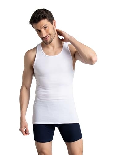 Fruit Of The Loom Mens Sleeveless Tank A-shirt, Tag Free & Moisture Wicking, Ribbed Stretch Fabric Undershirt, 8 Pack - White, X-Large US - Image 2