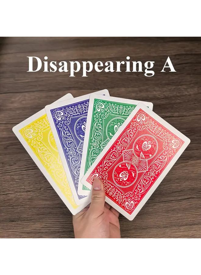 Disappearing Ace Magic Trick 4pcs Color Changing Poker Cards for Stage and Street Performances Party Gift - Image 1