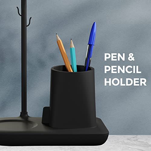 eo Pen Stand for Study Table with Self-Watering Plant Pot, Glasses & Smartphone Holder – Desk Organizer & Pencil Holder for Office, Home, Kids, Students, Study Room (Desk Station Black) - Image 2