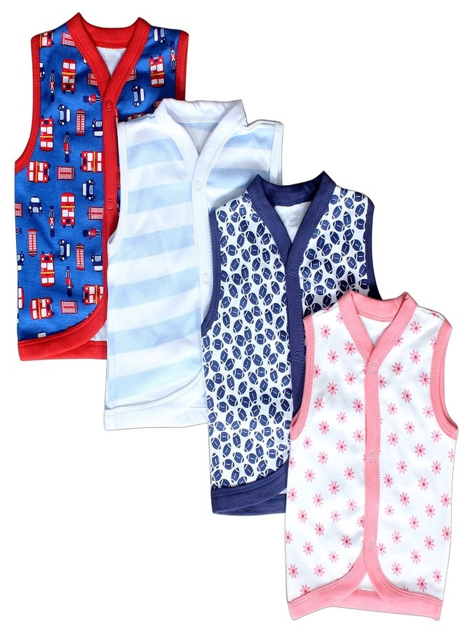 Baby Station Baby Sleeveless Vest-Jhabla-Set of 4 (3-6 Months) - Image 4