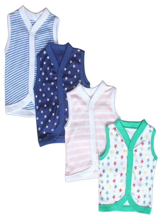 Baby Station Baby Sleeveless Vest-Jhabla-Set of 4 (3-6 Months) - Image 3