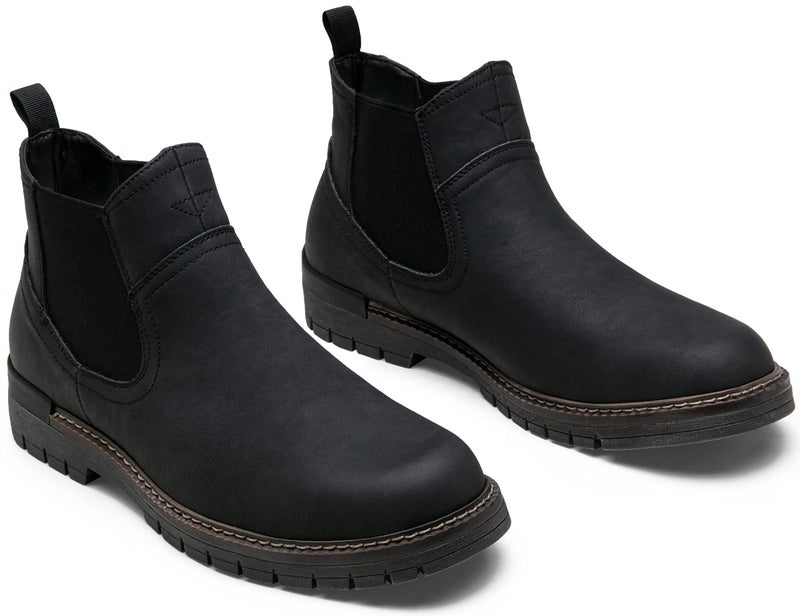 Jousen Chelsea Boots Casual Slip On Ankle Waterproof Mens Boots(AMY8119A black 09) - Image 5