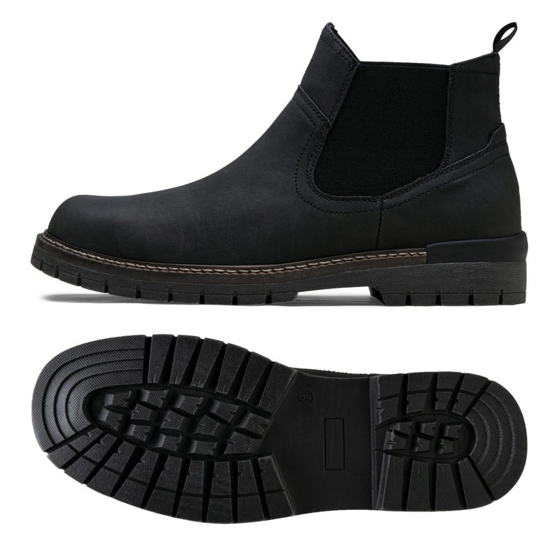 Jousen Chelsea Boots Casual Slip On Ankle Waterproof Mens Boots(AMY8119A black 09) - Image 4