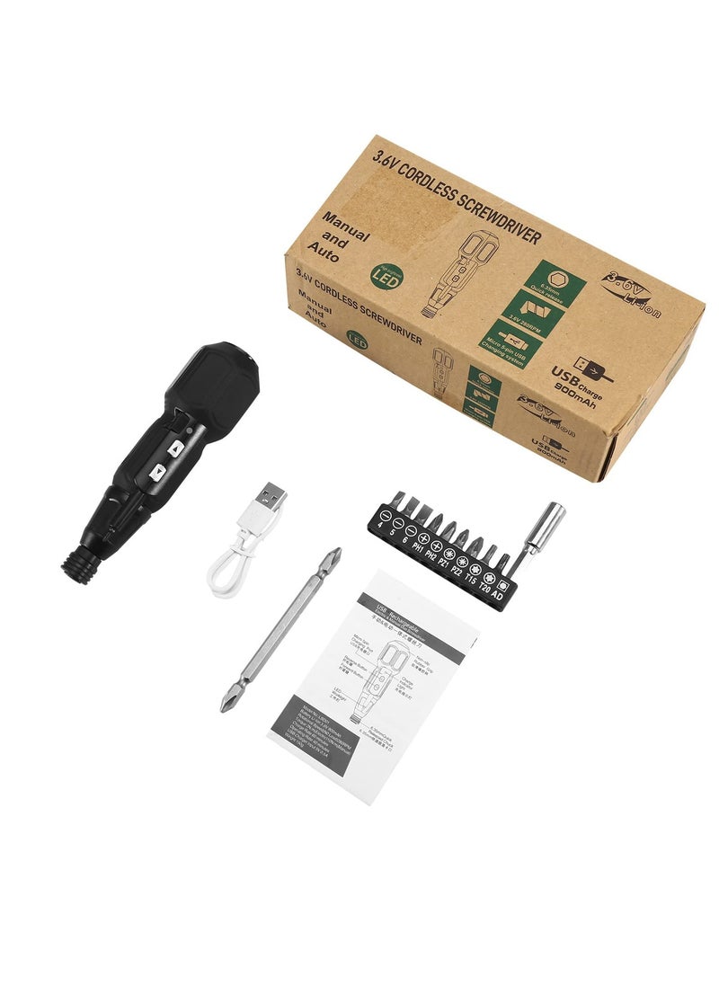 Generic - Electric Screwdriver Cordless, Rechargeable Power Screwdrivers Set, Portable Automatic Home Repair Tool Kit with LED Lights and USB Cable - Image 1