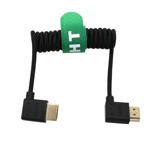 HangTon HDMI 8K 4K120p Cable for ATOMOS Ninja V Monitor Sony A7Siii A7RV A7IV FX30 Canon C500 C300 Lumix S5II Camera FEELWORLD Blackmagic Right Left Angle Type A HDMI 21 Braided Coiled - Image 3