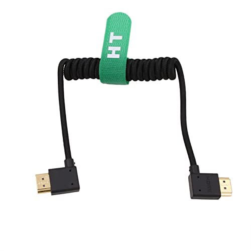 HangTon HDMI 8K 4K120p Cable for ATOMOS Ninja V Monitor Sony A7Siii A7RV A7IV FX30 Canon C500 C300 Lumix S5II Camera FEELWORLD Blackmagic Right Left Angle Type A HDMI 21 Braided Coiled - Image 1