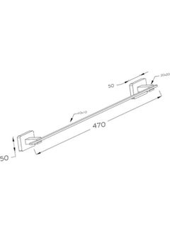 Eym Square Series Stainless Matte Black Bathroom Long Towel Holder Towel Rack  - Image 2