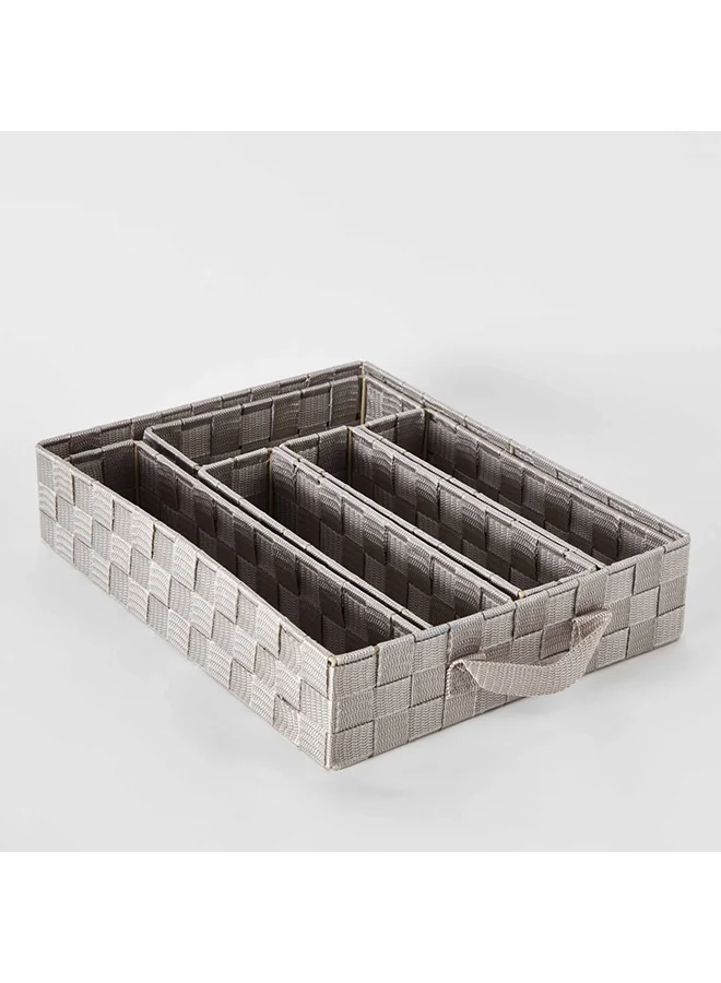 Home Box Strap 6-Piece Organiser Basket Set 38 x 7.6 x 30 cm