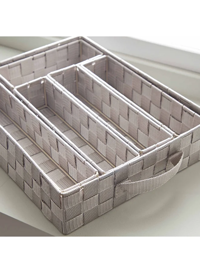 Home Box Strap 6-Piece Organiser Basket Set 38 x 7.6 x 30 cm