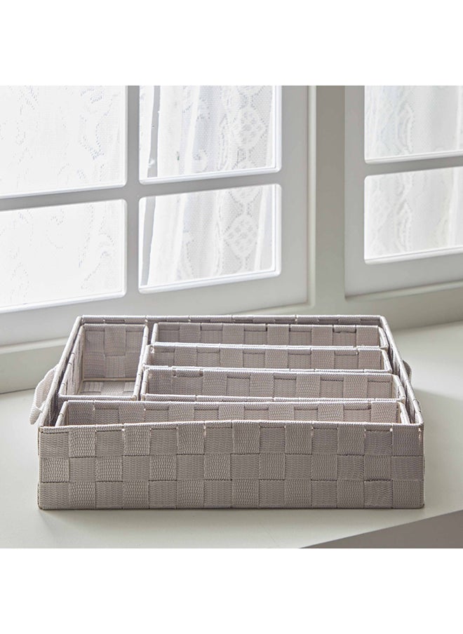 Strap 6-Piece Organiser Basket Set 38 x 7.6 x 30 cm