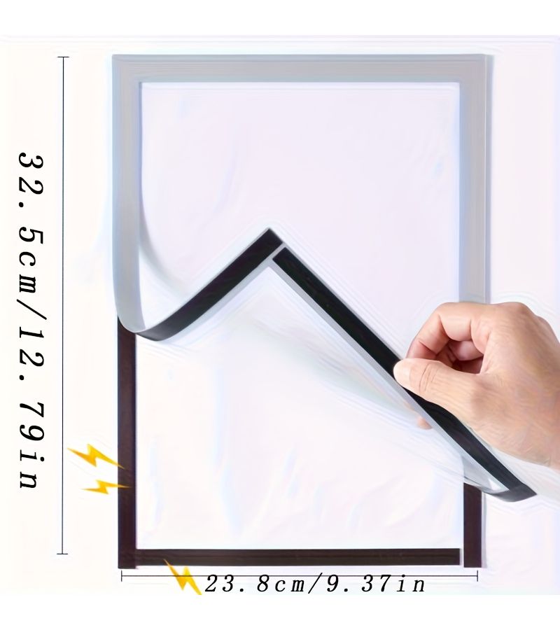 Silver Magnetic Photo Frames 4 Pack Self Adhesive Fridge Stickers - Image 4