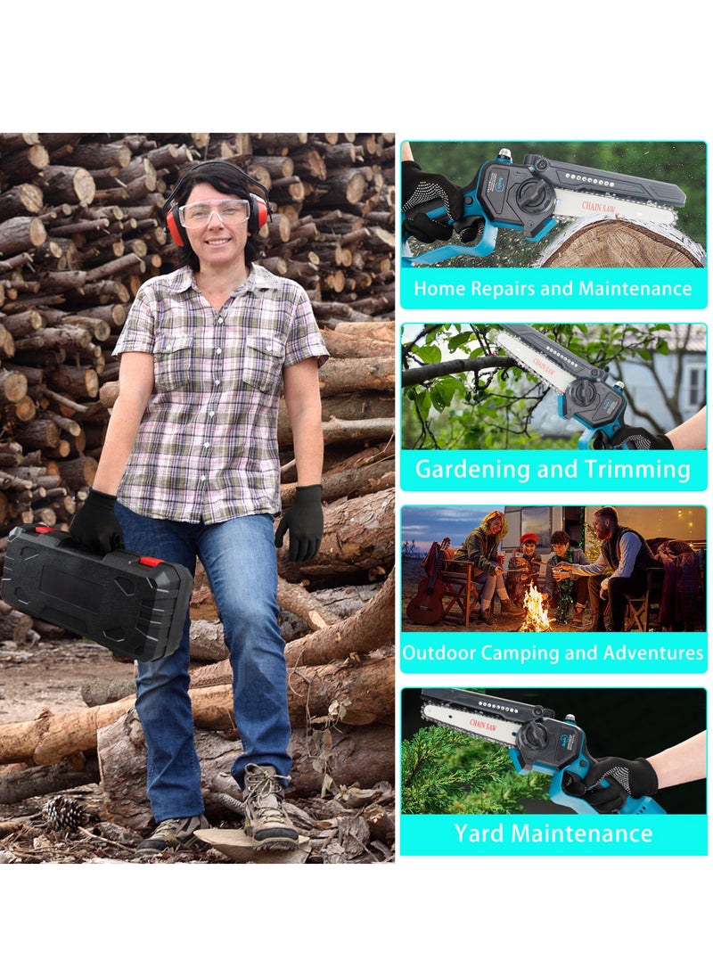 A little Expensive, the Chain Made of 65 Manganese for Sepcial Homeuse,2 Rechargeable Batteries,Automatic Oiler, Electric Chainsaw Cordless Portable with for Branches,Tree Trimming Wood Cutting and Safe Protecting Set,for Yourself, Parents or Grandfather