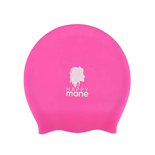 Happy Mane Silicone Swim Cap for Braids and Dreadlocks - Keeps Your Hair Dry While Swimming and Bathing Long Hair, Extensions, and Curly Hair - Large Shower Cap for Women, Men, Kids (Pink, Medium) - Image 2