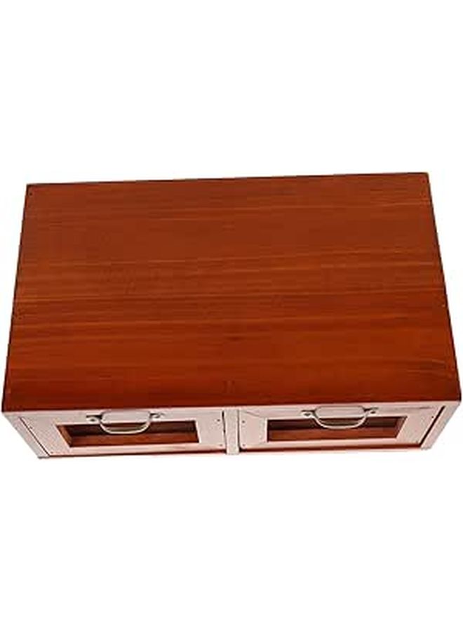 Monitor Stand Riser Wooden Desktop Organizer Multifunctional Storage For Home Office Elegant Design Natural Wood Finish - Image 1