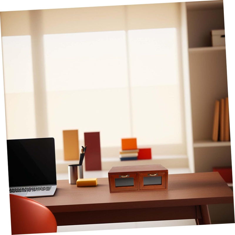 Monitor Stand Riser Wooden Desktop Organizer Multifunctional Storage For Home Office Elegant Design Natural Wood Finish - Image 5