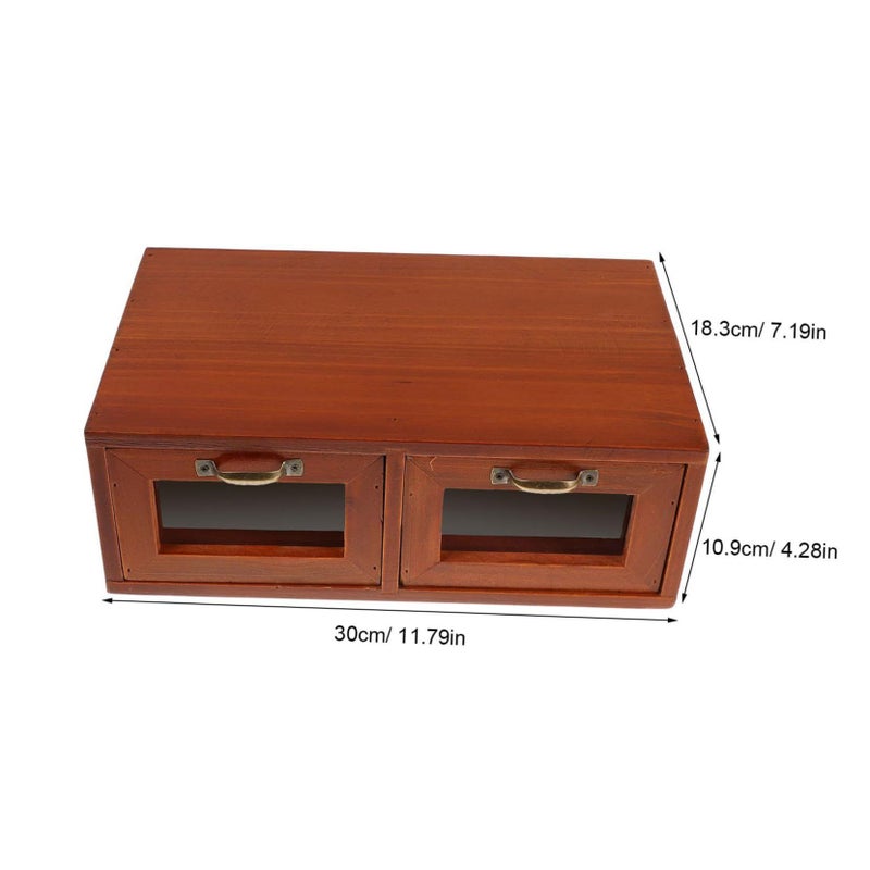 Monitor Stand Riser Wooden Desktop Organizer Multifunctional Storage For Home Office Elegant Design Natural Wood Finish - Image 3