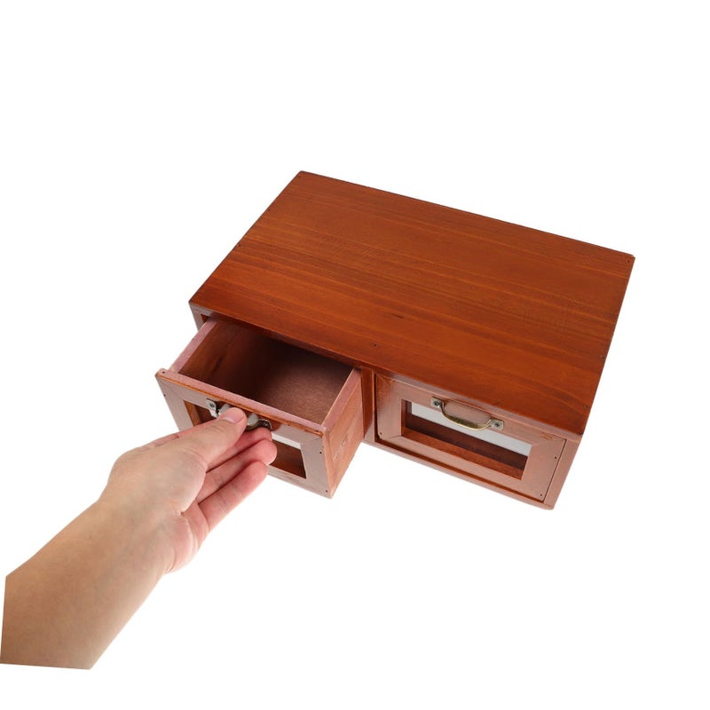 Monitor Stand Riser Wooden Desktop Organizer Multifunctional Storage For Home Office Elegant Design Natural Wood Finish - Image 4