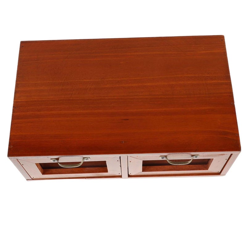 Monitor Stand Riser Wooden Desktop Organizer Multifunctional Storage For Home Office Elegant Design Natural Wood Finish - Image 2