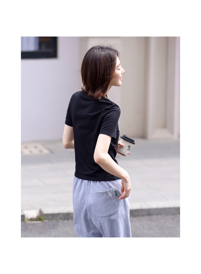 dme Demnasummer Short Sleeve T-shirt With Side Slit And Round Neck For Women - Image 4