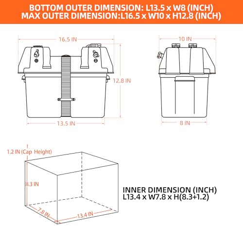 ALL-TOP صندوق بطارية ذكي ALL-TOP، حالة بحرية 12 فولت مع موصلات 50 أمبير، منافذ متعددة وقاطع دائرة لمحرك التجديف، RV والألواح الشمسية، البطارية غير مدرجة - Image 2