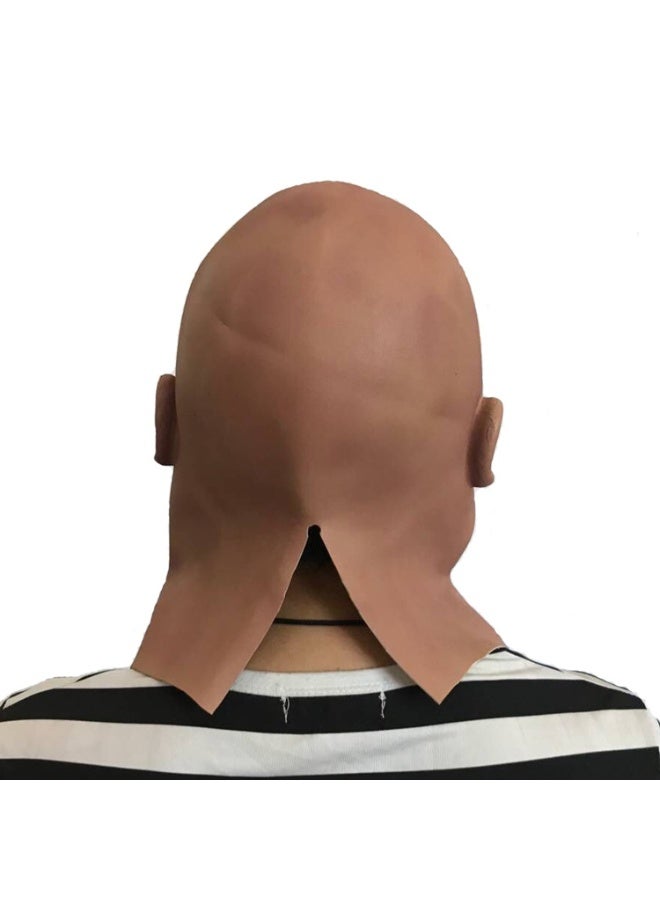 قناع رجل عجوز أصلع واقعي، قناع دعائي لحفلة الهالوين للبالغين - Image 5