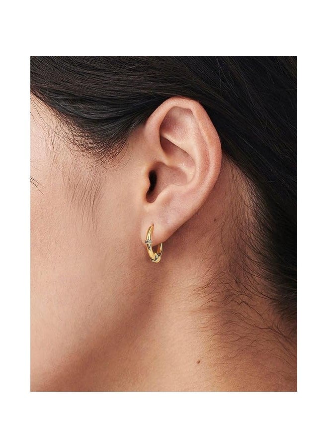 Mevecco Women Huggie Earrings Gold Hoop 14K Gold Filled Small Simple Handmade Hypoallergenic Everyday Jewelry - Image 2