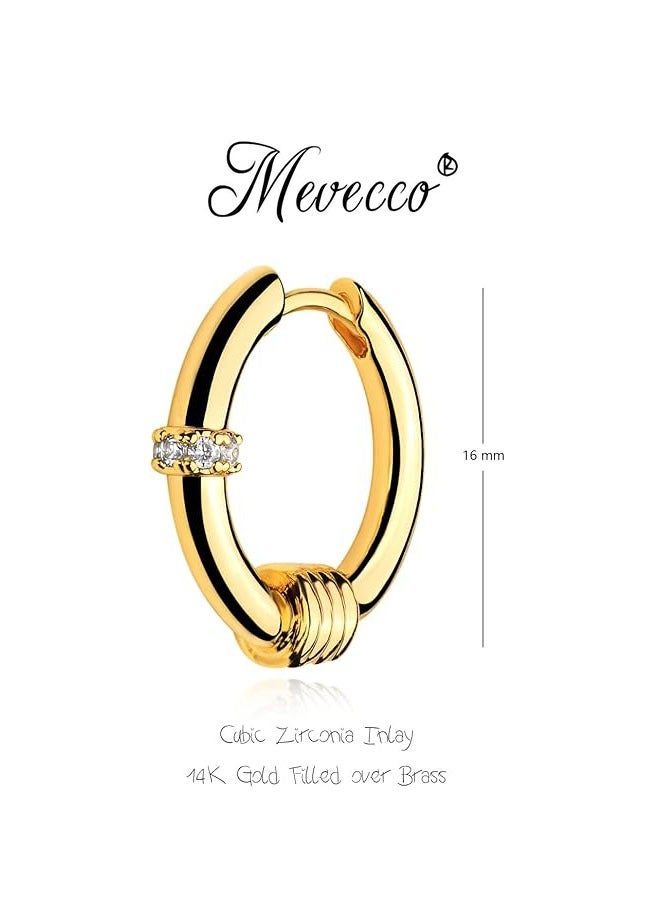 Mevecco Women Huggie Earrings Gold Hoop 14K Gold Filled Small Simple Handmade Hypoallergenic Everyday Jewelry - Image 4